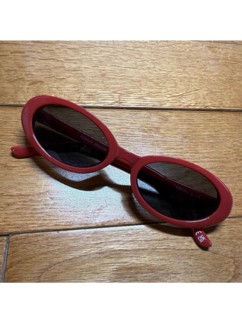 AIRE Fornax Red Oval Sunglasses Y2K Retro Slim Frame Trendy Street Style - Picture 9 of 9